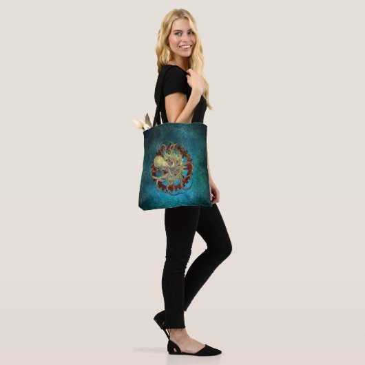 Steampunk Octopus & Clockwork Gears Tote Bag (Op model)