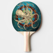 Steampunk Octopus & Clockwork Tafeltennisbatje (Voorkant)