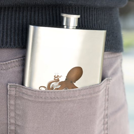Steampunk Octopus Holding Flask Science Chemistry Flacon (Voorbeeld)