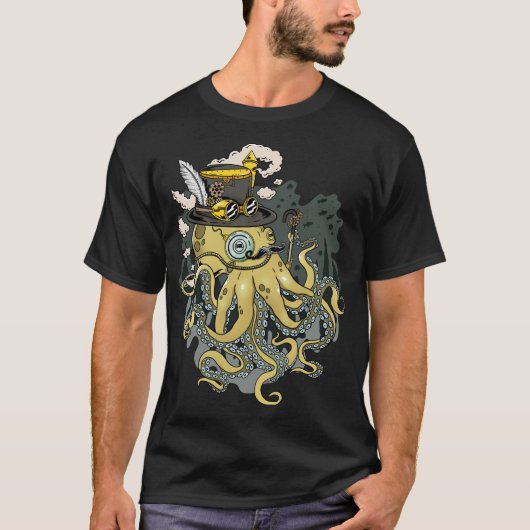 Steampunk Octopus: Laat de mechanische oceaan los T-shirt (Voorkant)