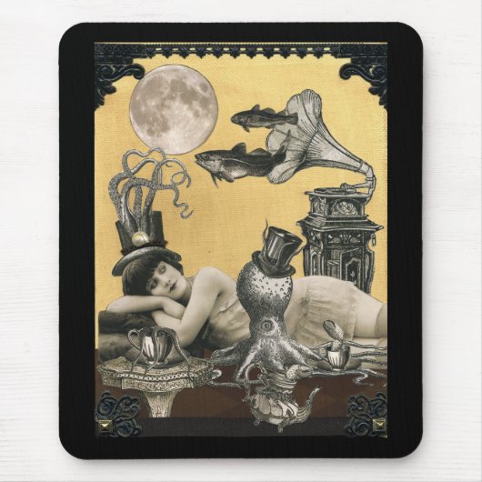 Steampunk Octopus Mousepad Muismat (Voorkant)