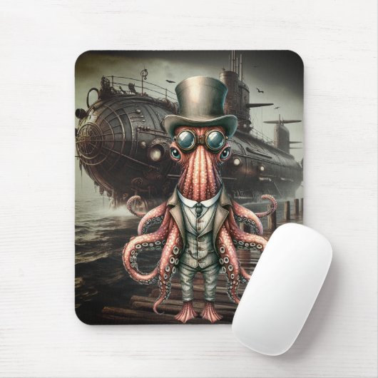 Steampunk Octopus Muismat (Met muis)