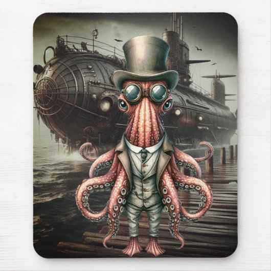 Steampunk Octopus Muismat (Voorkant)