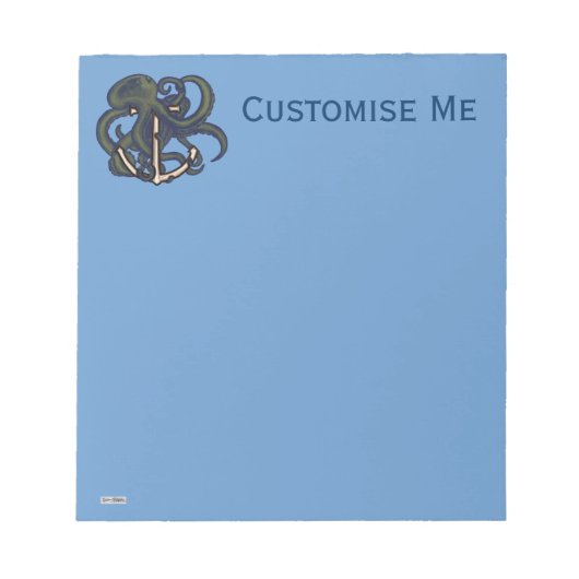 Steampunk octopus over anker notitieblok (Voorkant)