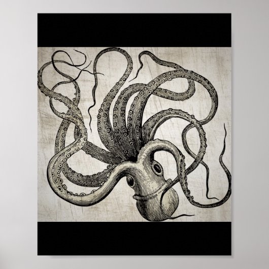 Steampunk  Octopus Poster (Voorkant)
