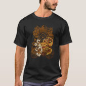 Steampunk Octopus Riding Bicycle Ocean Kraken Bike T-shirt (Voorkant)