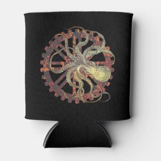 Steampunk Octopus & Rusty Clockwork Cooler (Voorkant)
