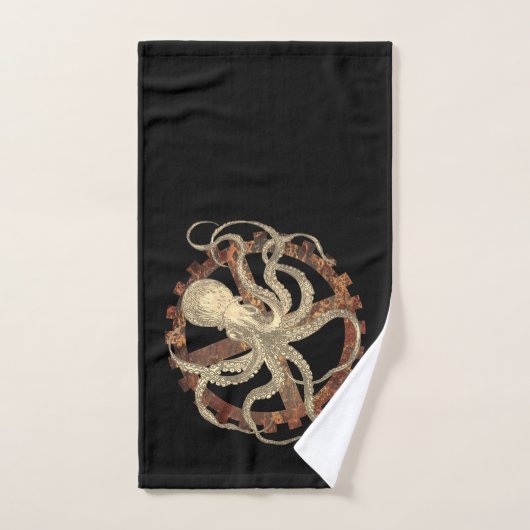 Steampunk Octopus & Rusty Clockwork Gear Bad Handdoek (Handdoek)