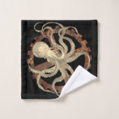 Steampunk Octopus & Rusty Clockwork Gear Bad Handdoek (Wasdoekje)