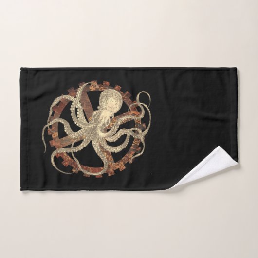 Steampunk Octopus & Rusty Clockwork Gear Bad Handdoek (Handdoek)