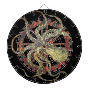 Steampunk Octopus & Rusty Clockwork Gear Dartbord