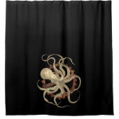 Steampunk Octopus & Rusty Clockwork Gear Douchegordijn (Voorkant)