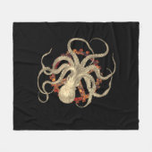 Steampunk Octopus & Rusty Clockwork Gear Fleece Deken (Voorkant (Horizontaal))