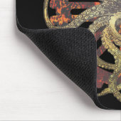 Steampunk Octopus & Rusty Clockwork Gear Mousepad Muismat (Hoek)