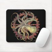 Steampunk Octopus & Rusty Clockwork Gear Mousepad Muismat (Met muis)