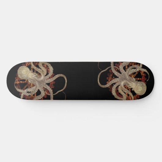Steampunk Octopus & Rusty Clockwork Gear Persoonlijk Skateboard (Horizontaal)