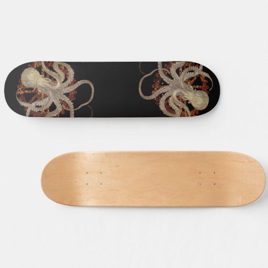 Steampunk Octopus & Rusty Clockwork Gear Persoonlijk Skateboard (Horizontaal)