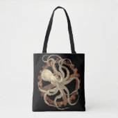 Steampunk Octopus & Rusty Clockwork Gear Tote Bag (Voorkant)