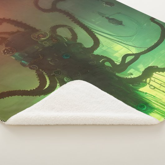 Steampunk Octopus Sherpa Deken (3/4)