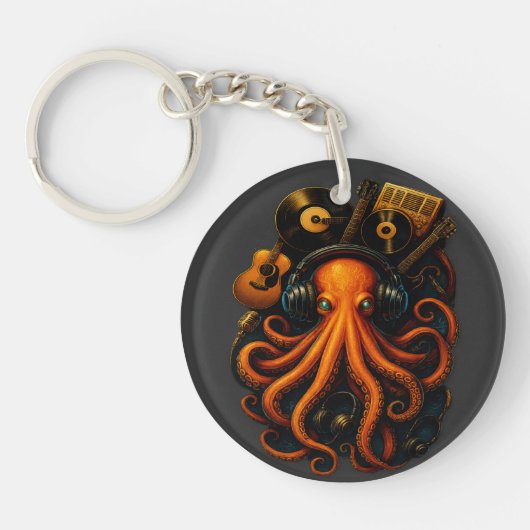 Steampunk Octopus Sleutelhanger - Nautische Kra (Voorkant)