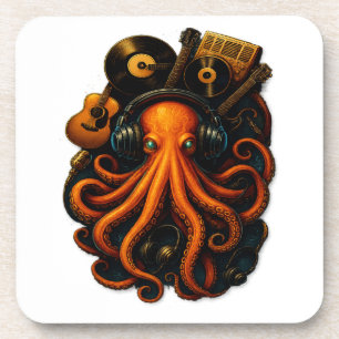 Steampunk Octopus Sticker – Music Fantasy Vinyl D Bier Onderzetter