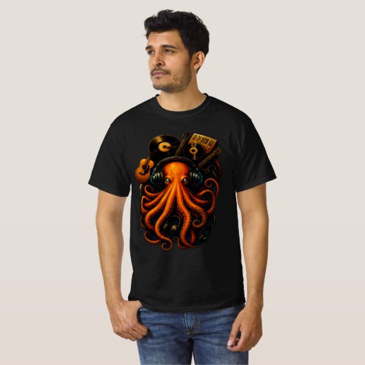 Steampunk Octopus T-shirt – Muziek & Fantasy Art T (Voorkant volledig)