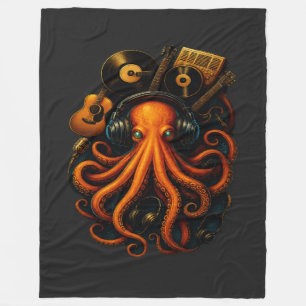 Steampunk Octopus Throw Blanket - Muziek Fantasy A Fleece Deken