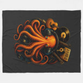 Steampunk Octopus Throw Blanket - Muziek Fantasy A Fleece Deken (Voorkant (Horizontaal))
