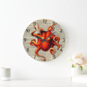 Steampunk octopus woordenboek grote klok (Huis)
