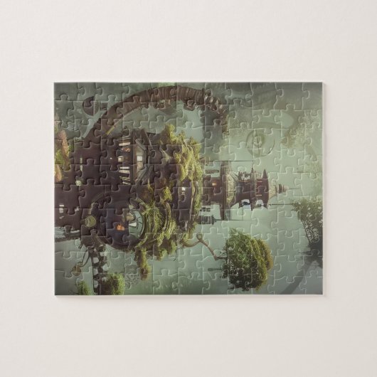 Steampunk Oerwoud Huisvesting Legpuzzel (Horizontaal)