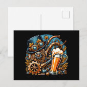 Steampunk Oktoberfest Briefkaart (Voorkant / Achterkant)