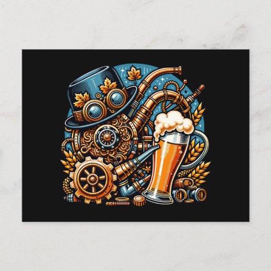 Steampunk Oktoberfest Briefkaart (Voorkant)