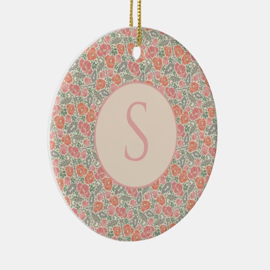  Steampunk Old Lock Key Red Poppy Keramisch Ornament (Rechts)