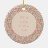  Steampunk Old Lock Key Red Poppy Keramisch Ornament (Achterkant)