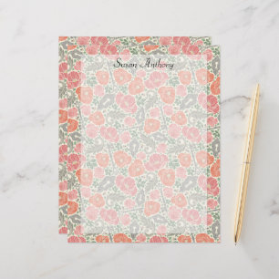 Steampunk Old Lock Key Red Poppy Paper