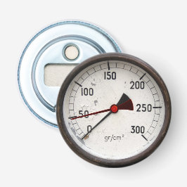 Steampunk Old Manometer 50th Birthday Bottle Open! Button Flesopener