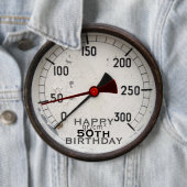 Steampunk Old Manometer 50th Birthday Button (In situ)