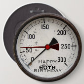 Steampunk Old Manometer 60th Birthday Button (Voorkant /achterkant)