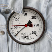 Steampunk Old Manometer 60th Birthday Button (In situ)