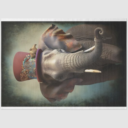 Steampunk Olifant 3 Decoupage Papier (Voorkant)