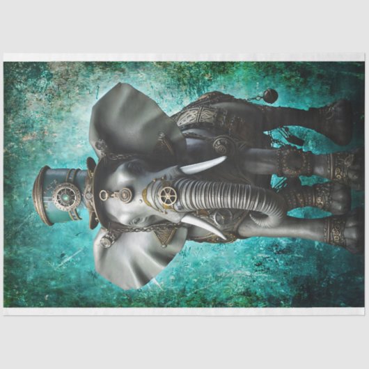 Steampunk Olifant 4 Decoupage Papier (Voorkant)