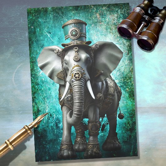 Steampunk Olifant 4 Decoupage Papier