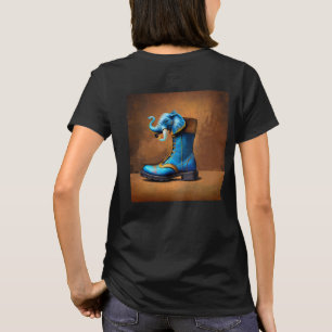 Steampunk Olifant Laars vrouwen zwart T-shirt acht