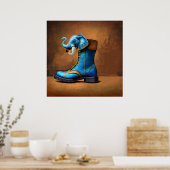 Steampunk Olifant Laars waarde matte poster (Keuken)