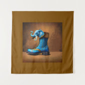 Steampunk Olifant Laars wandtapijt Wandkleed (Voorkant)