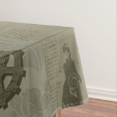 Steampunk olijfgroen afdrukken tafelkleed (Voorbeeld)