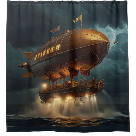 Steampunk Onderwaterboot Douchegordijn (Voorkant)