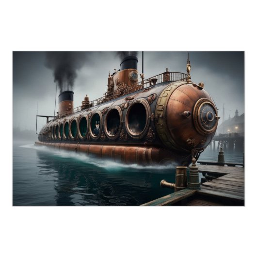 Steampunk Onderwaterboot Perfect Poster (Voorkant)