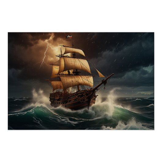 Steampunk Onderwaterboot Perfect Poster (Voorkant)