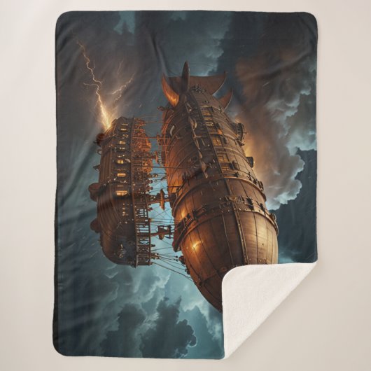 Steampunk Onderwaterboot Sherpa Deken (Voorkant)